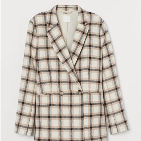 H&M Jackets & Blazers - Double-breasted blazer — Plaid/beige